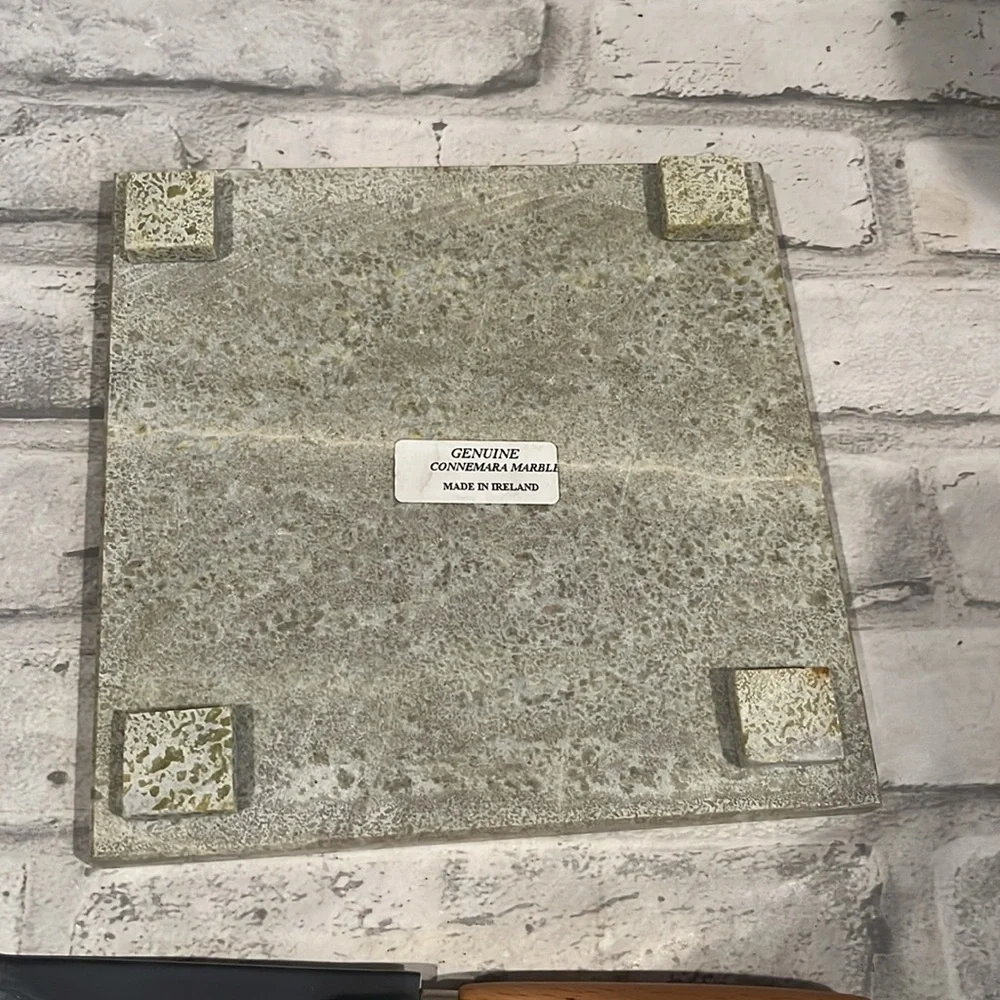 Connemara Marble cheeseboard with knife Irish green marble quality craftsmanship - Picture 7 of 9